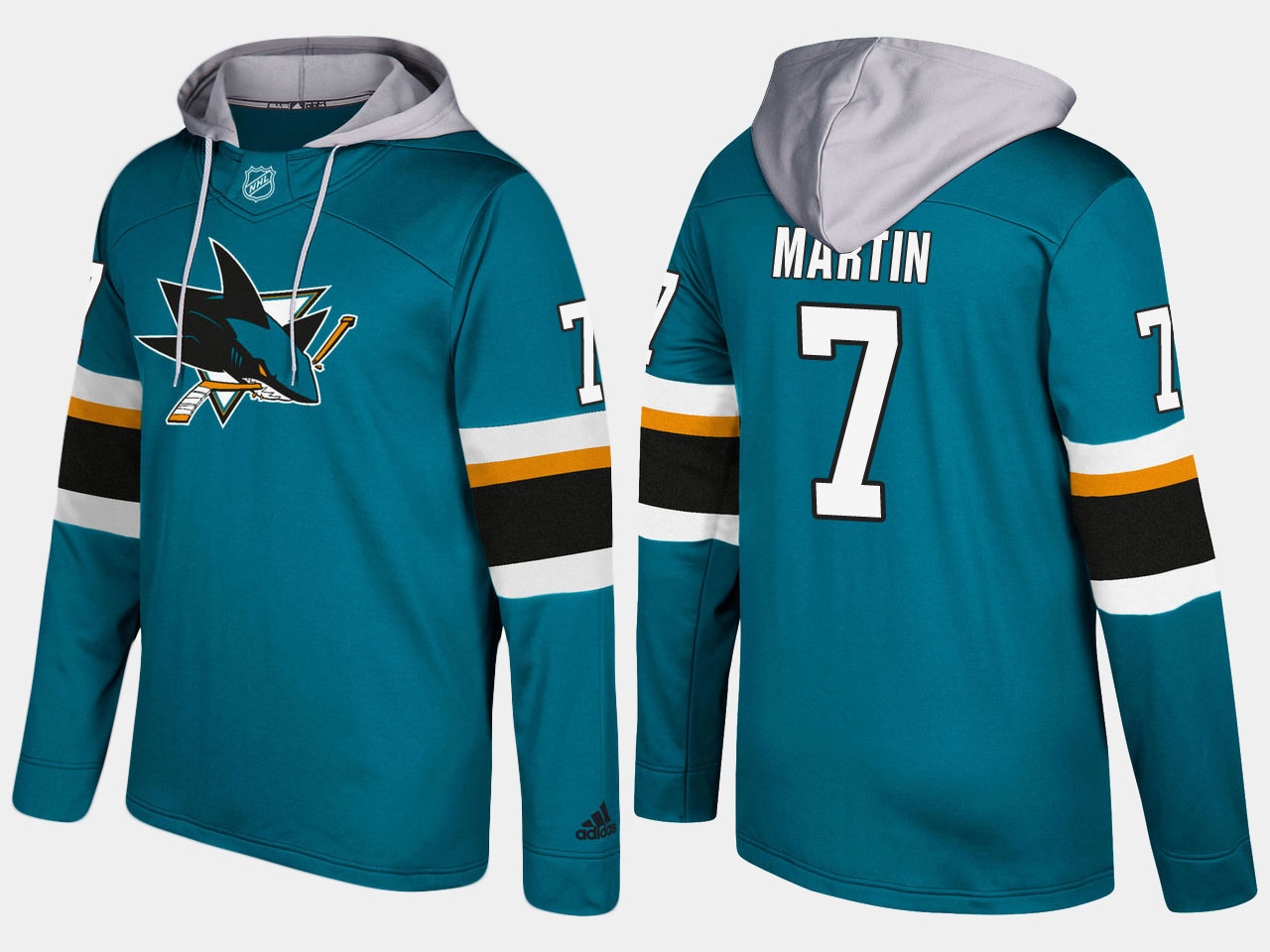 NHL Men San Jose sharks 7 paul martin blue hoodie